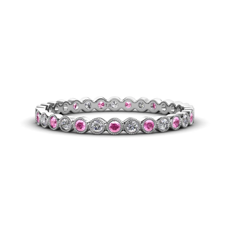 Arria 2.00 mm Pink Sapphire and Diamond Eternity Band 