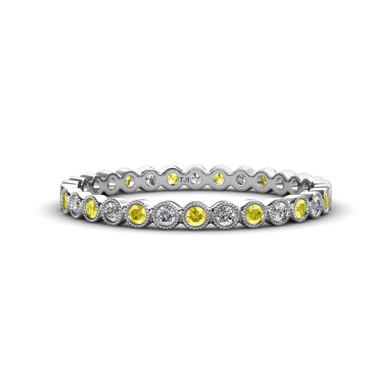 Arria 2.00 mm Yellow Sapphire and Diamond Eternity Band 