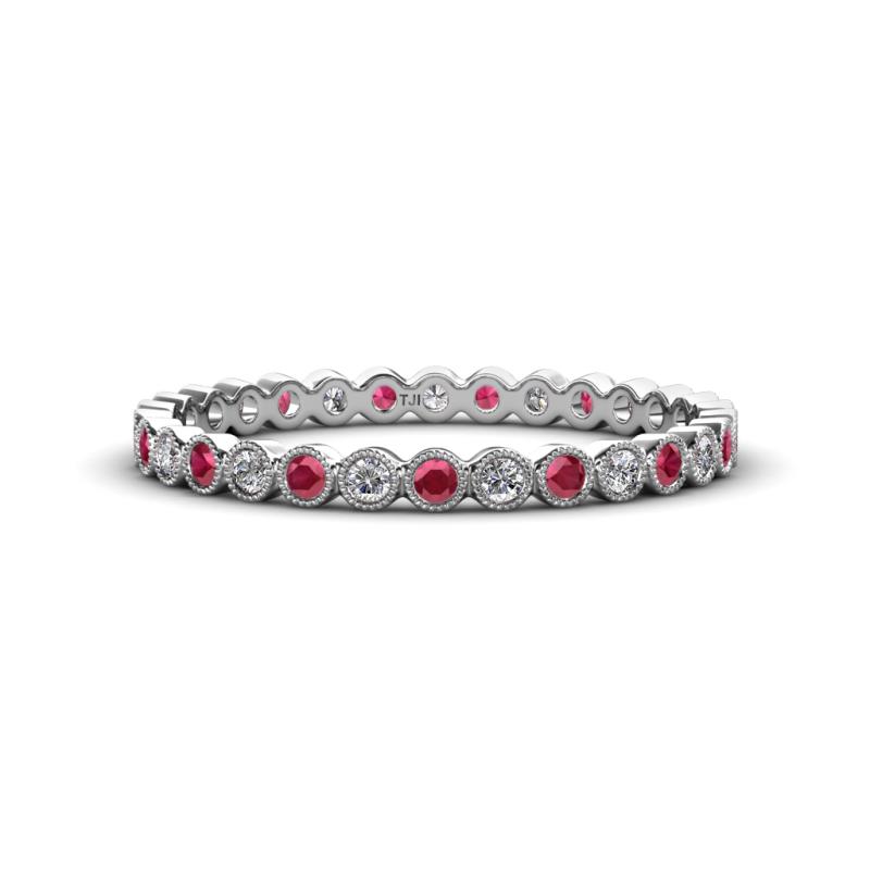 Arria 2.00 mm Ruby and Diamond Eternity Band 