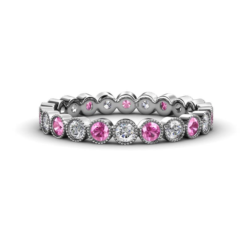 Arria 2.70 mm Pink Sapphire and Diamond Eternity Band 