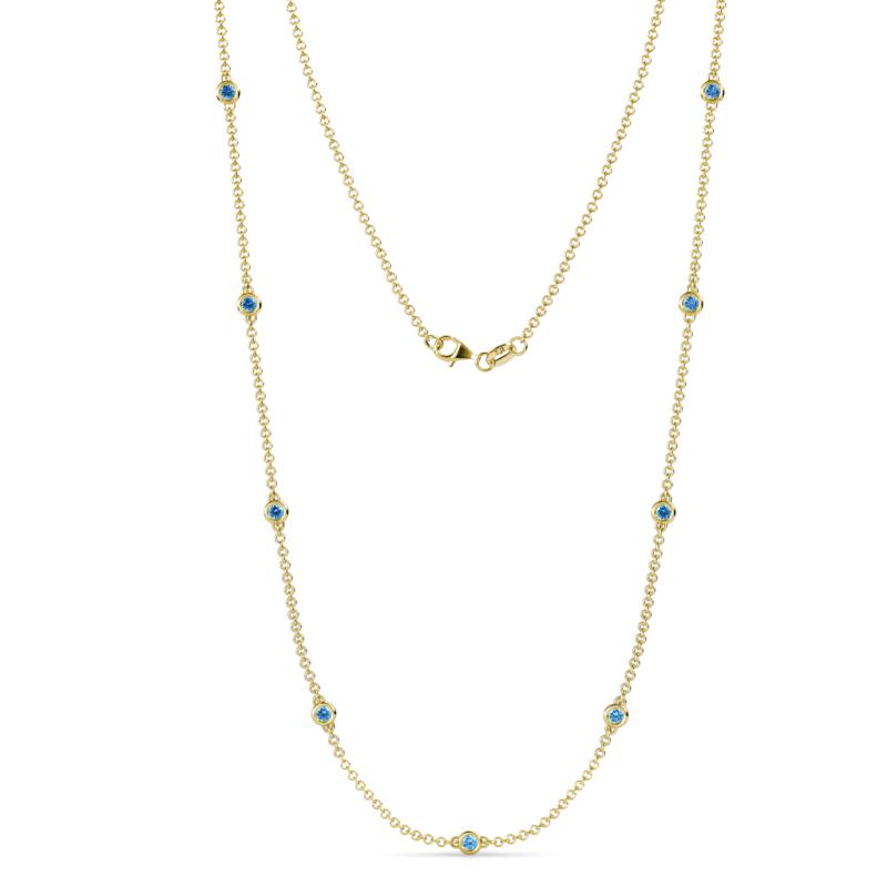 Adia (9 Stn/2.3mm) Blue Topaz on Cable Necklace 