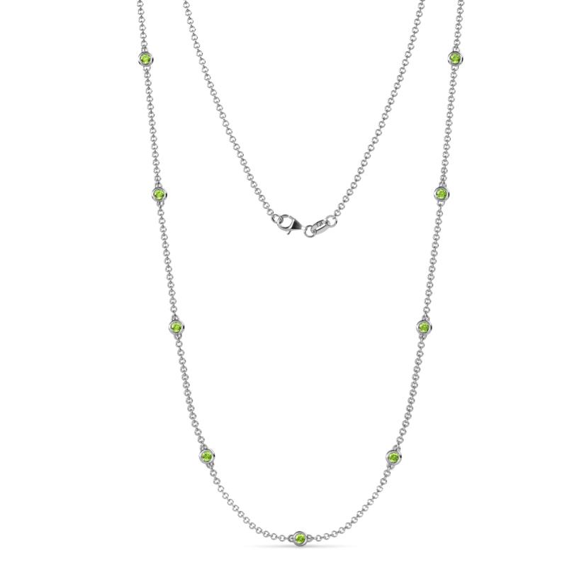Adia (9 Stn/2.3mm) Peridot on Cable Necklace 