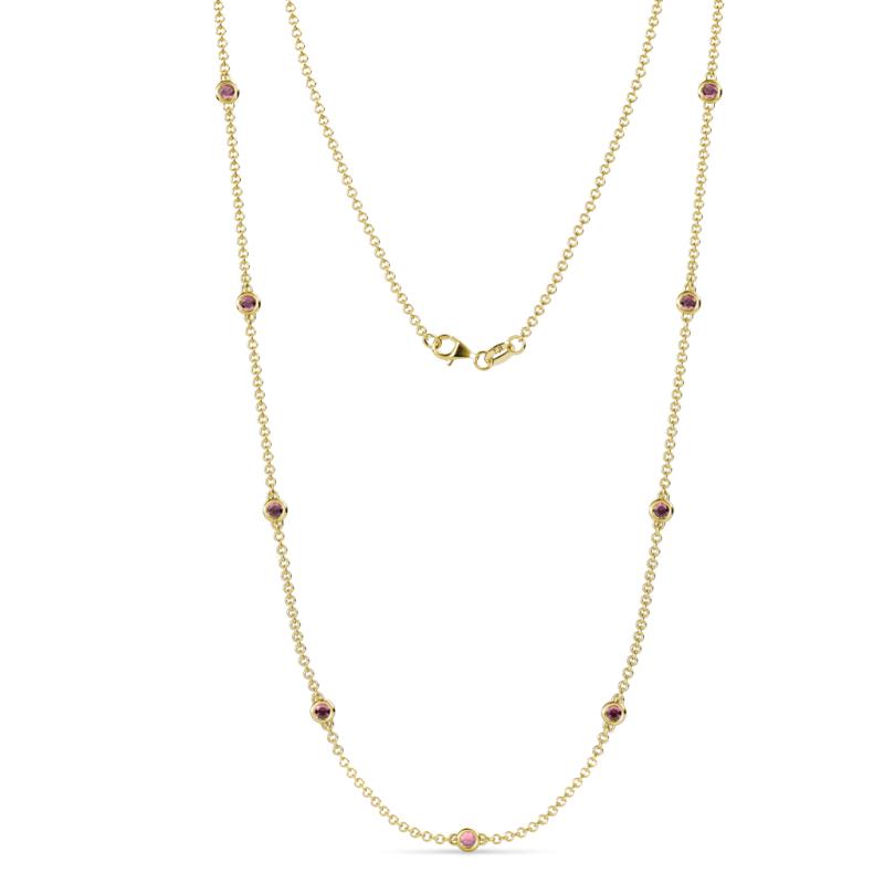 Adia (9 Stn/2.3mm) Rhodolite Garnet on Cable Necklace 