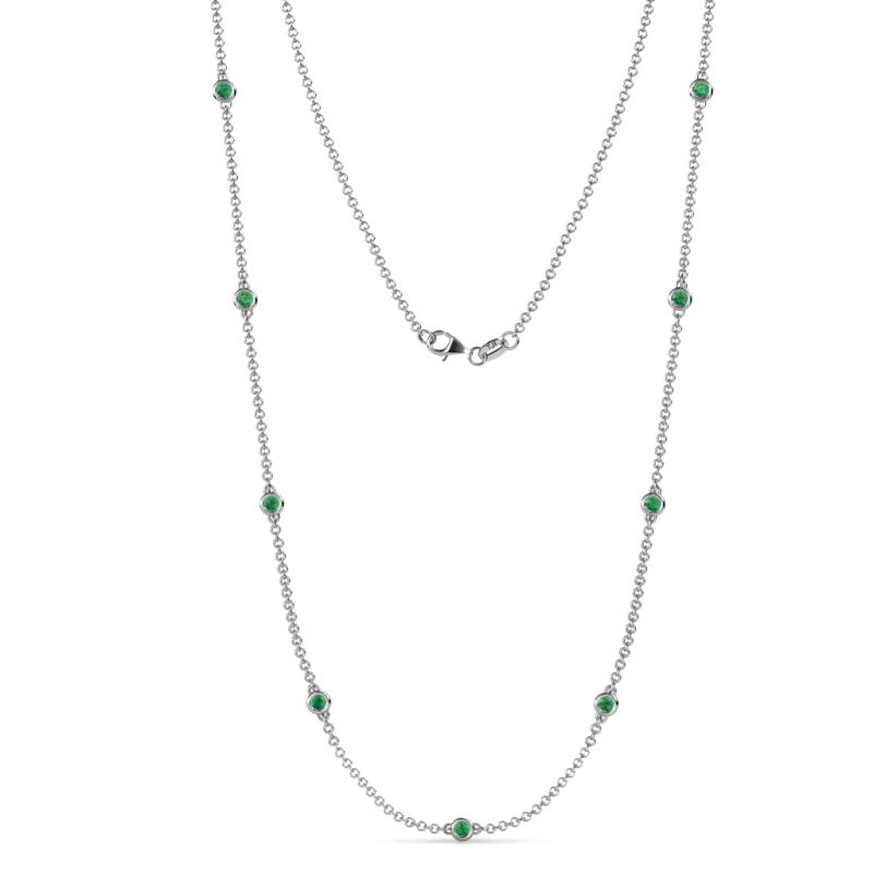 Adia (9 Stn/2.3mm) Emerald on Cable Necklace 