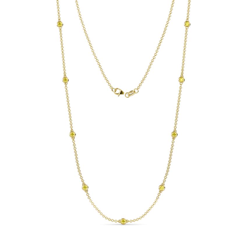 Adia (9 Stn/2.3mm) Yellow Sapphire on Cable Necklace 