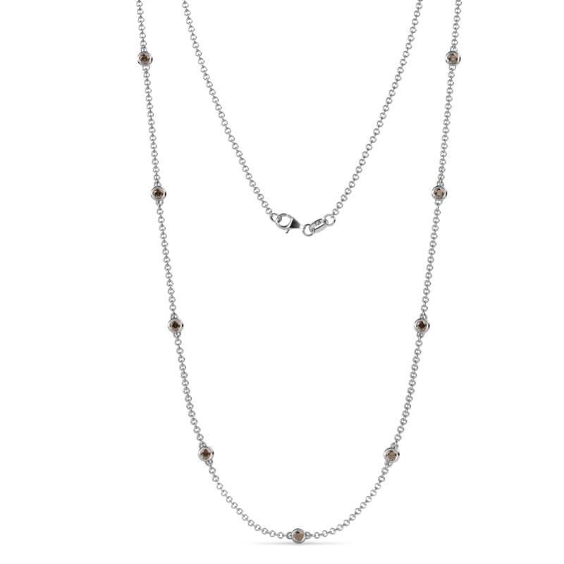Adia (9 Stn/2.3mm) Smoky Quartz on Cable Necklace 