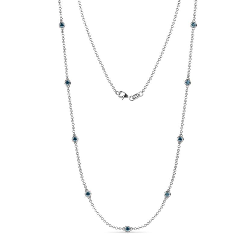 Adia (9 Stn/2.3mm) London Blue Topaz on Cable Necklace 
