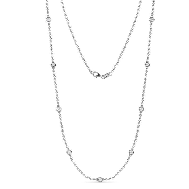 Adia (9 Stn/2.3mm) White Sapphire on Cable Necklace 