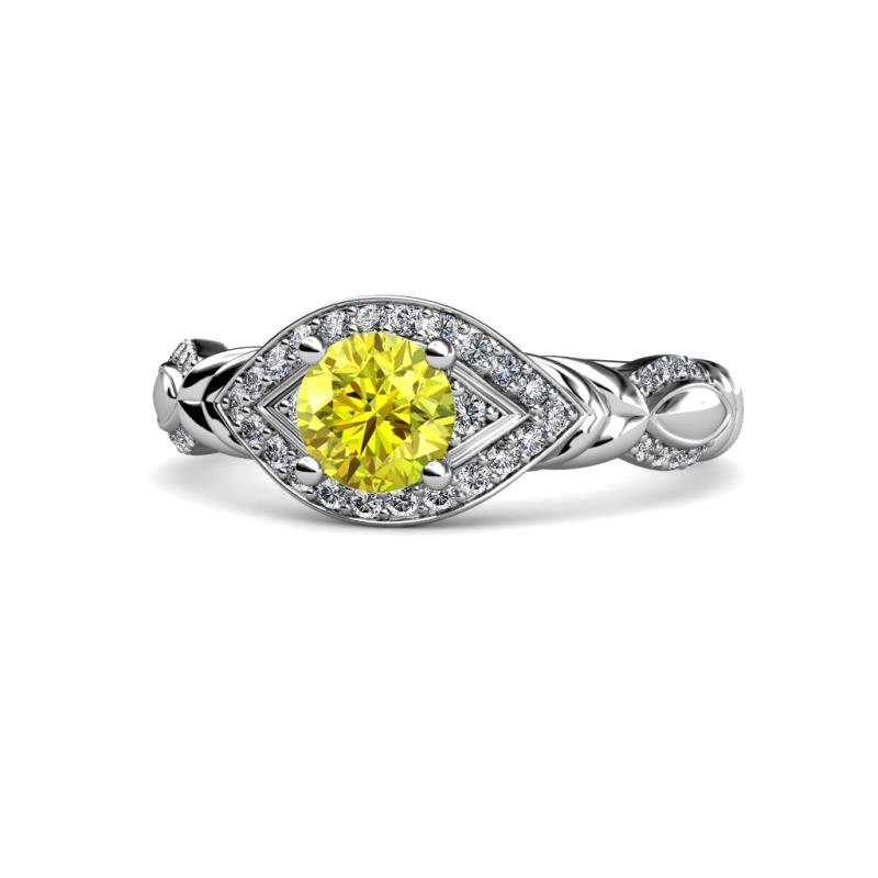 Kalila Signature Yellow and White Diamond Engagement Ring 