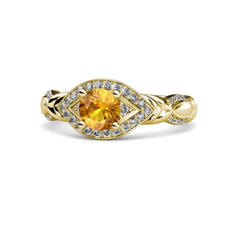 Kalila Signature Citrine and Diamond Engagement Ring 