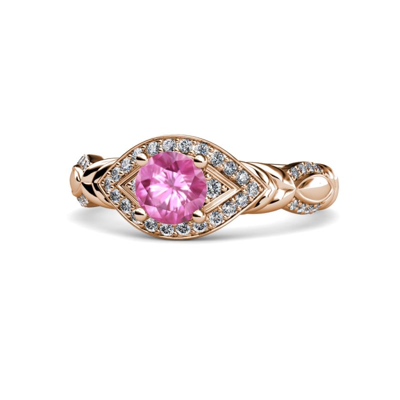 Kalila Signature Pink Sapphire and Diamond Engagement Ring 