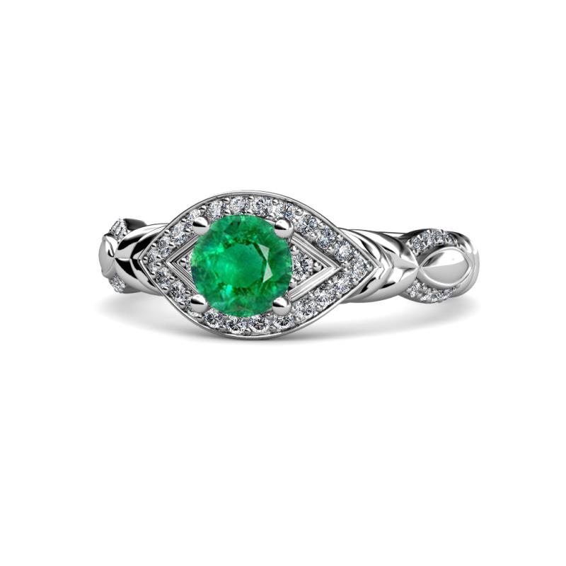 Kalila Signature Emerald and Diamond Engagement Ring 