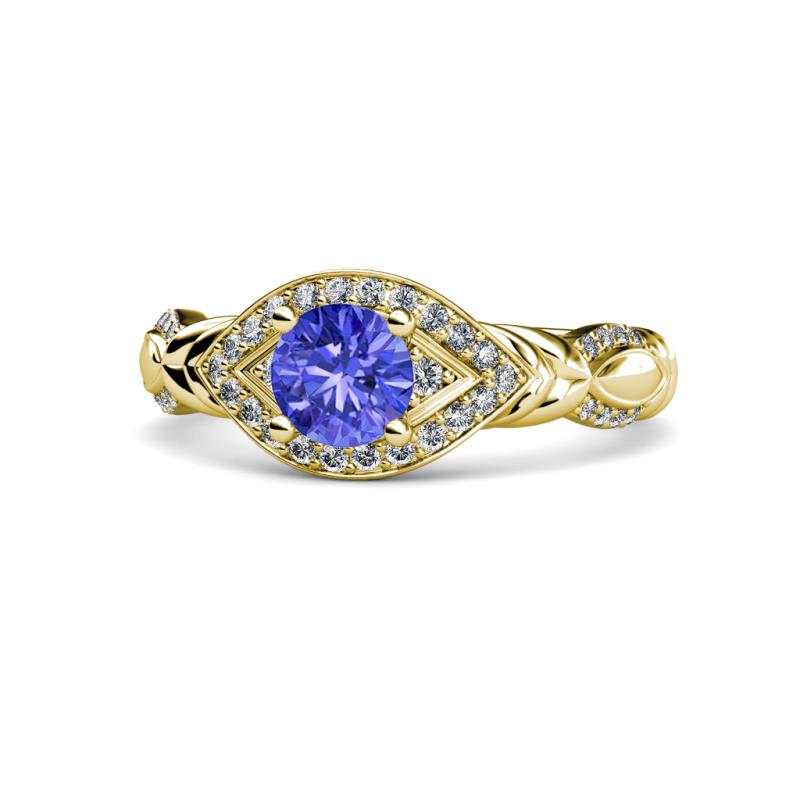 Kalila Signature Tanzanite and Diamond Engagement Ring 
