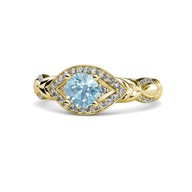 Kalila Signature Aquamarine and Diamond Engagement Ring 