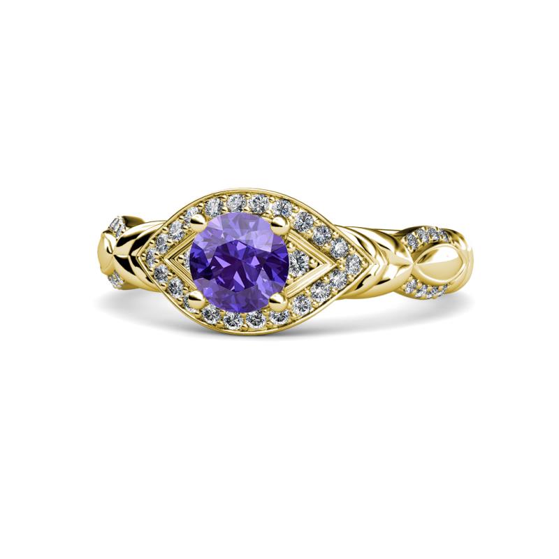 Kalila Signature Iolite and Diamond Engagement Ring 