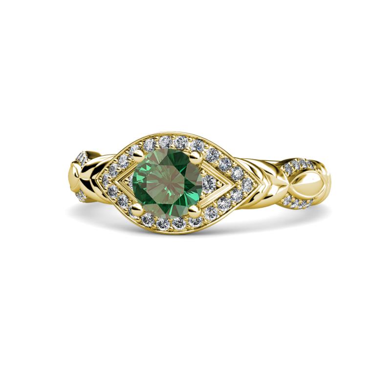 Kalila Signature Created Alexandrite and Diamond Engagement Ring 