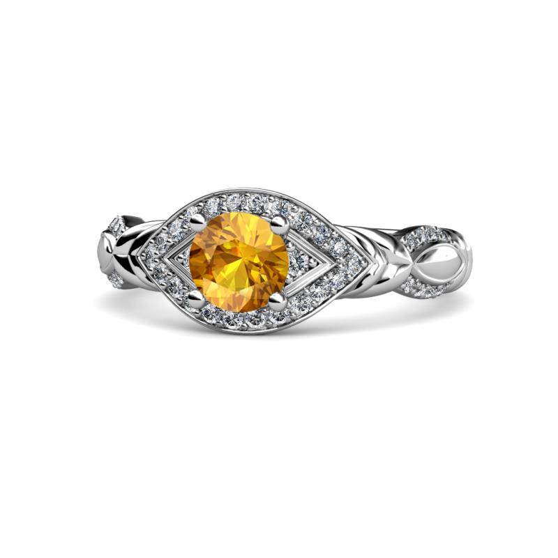 Kalila Signature Citrine and Diamond Engagement Ring 