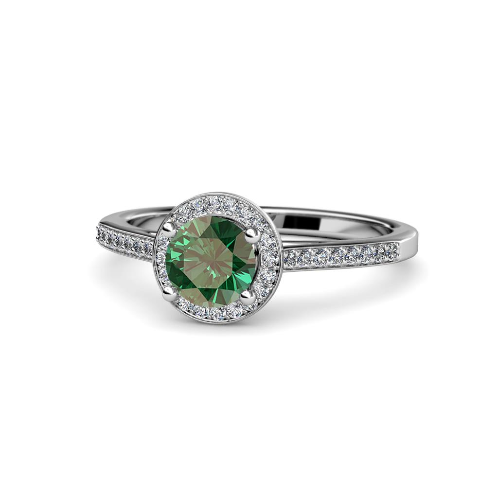 Vida Signature Diamond and Lab Created Alexandrite Halo Engagement Ring 