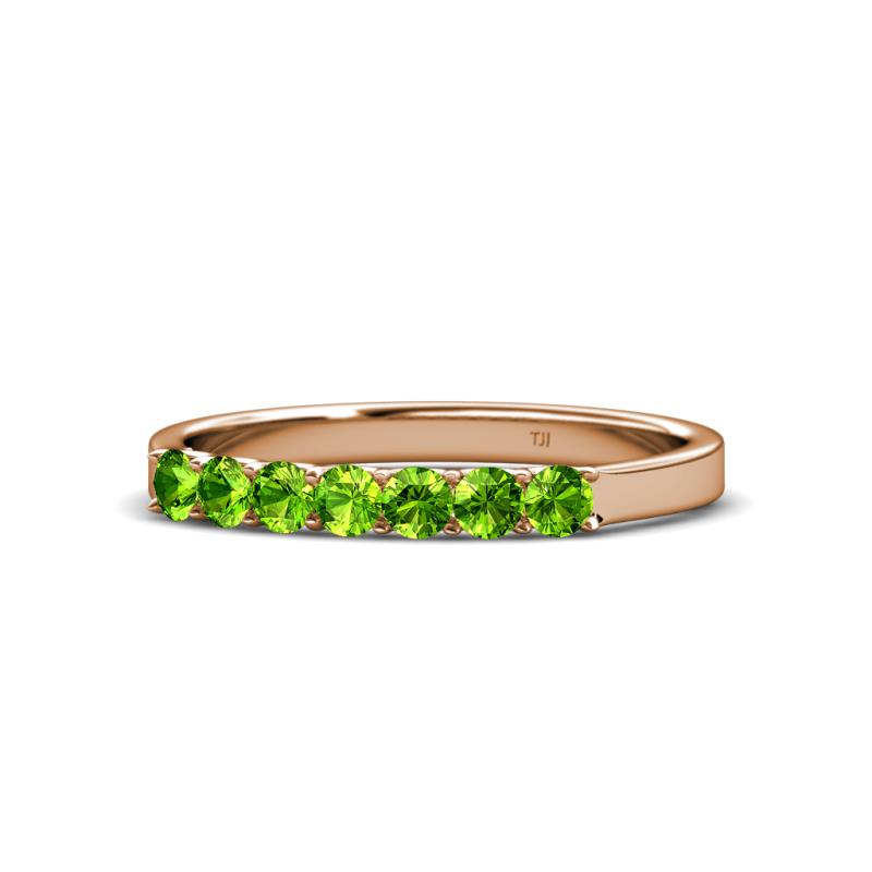 Fiala 2.70 mm Peridot 7 Stone Wedding Band 