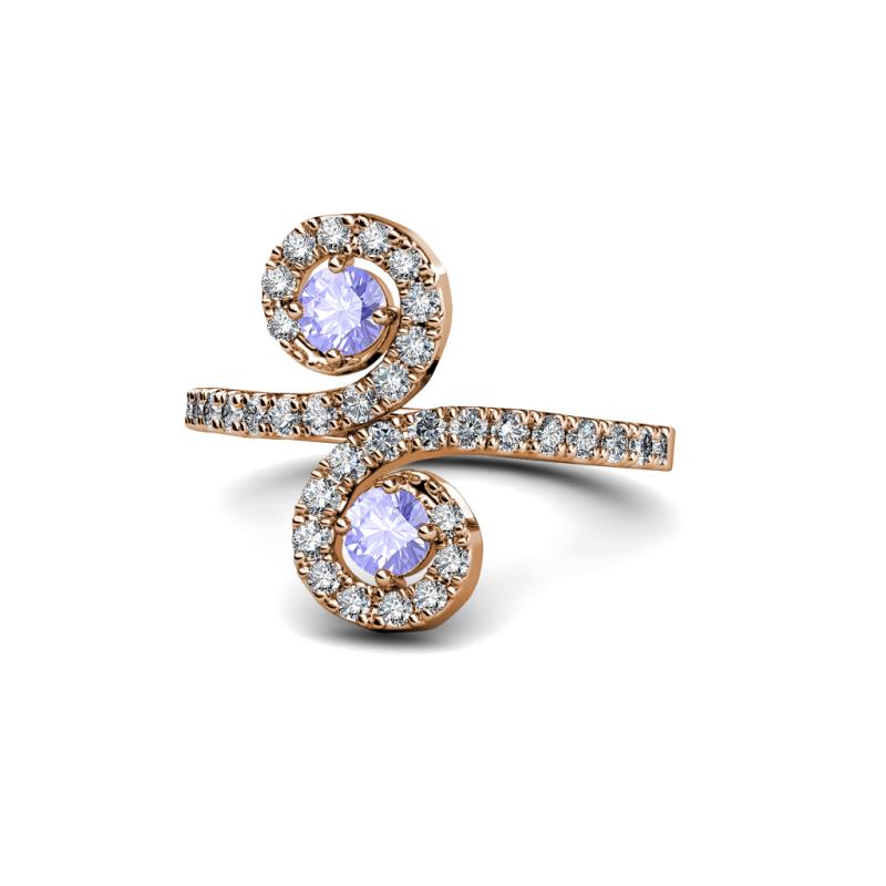 Raene Tanzanite with Side Diamonds Bypass Ring 