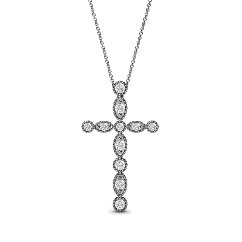 Abha Petite White Sapphire Cross Pendant 
