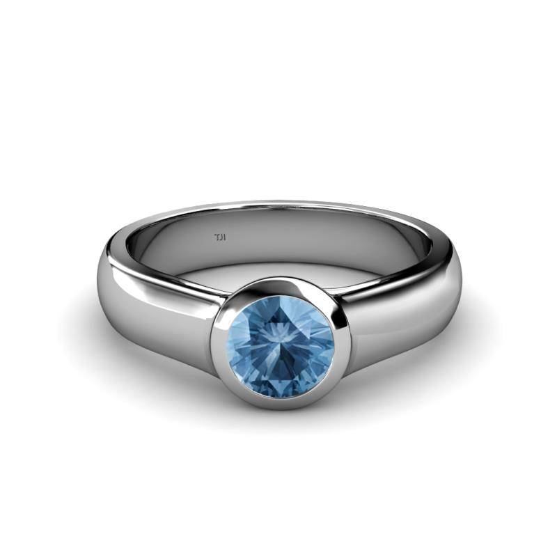 Enola Blue Topaz Solitaire Engagement Ring 