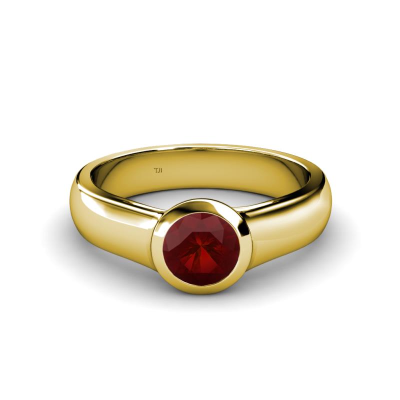 Enola Red Garnet Solitaire Engagement Ring 