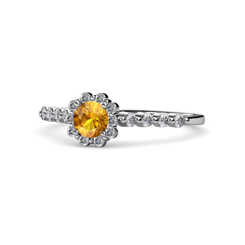 Fiore Citrine and Diamond Halo Engagement Ring 