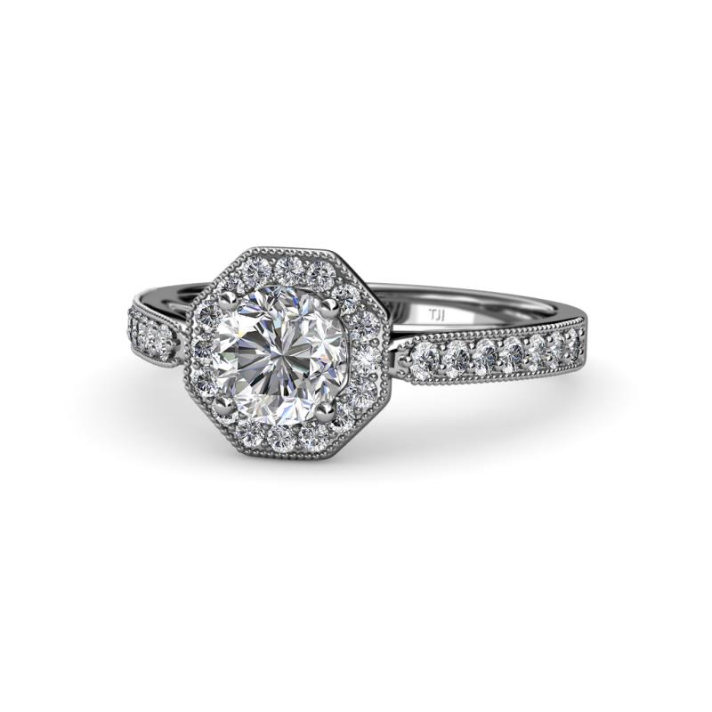 Aura Diamond Halo Engagement Ring 