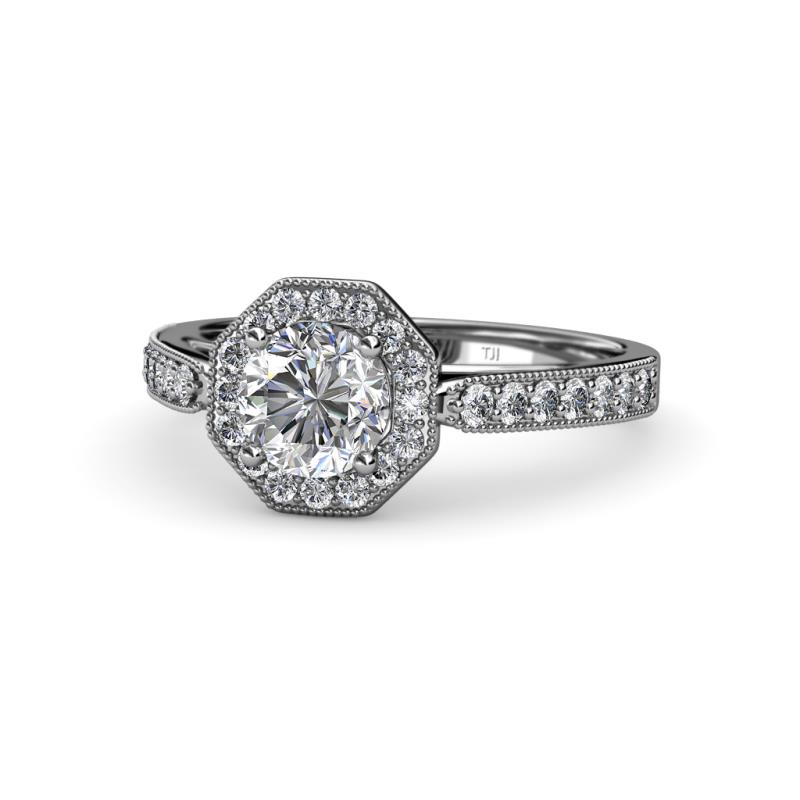 Aura Diamond Halo Engagement Ring  