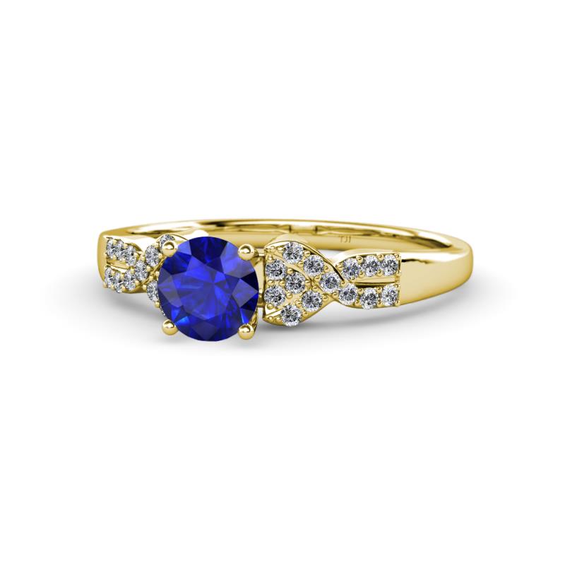 Keyna Blue Sapphire and Diamond Engagement Ring 