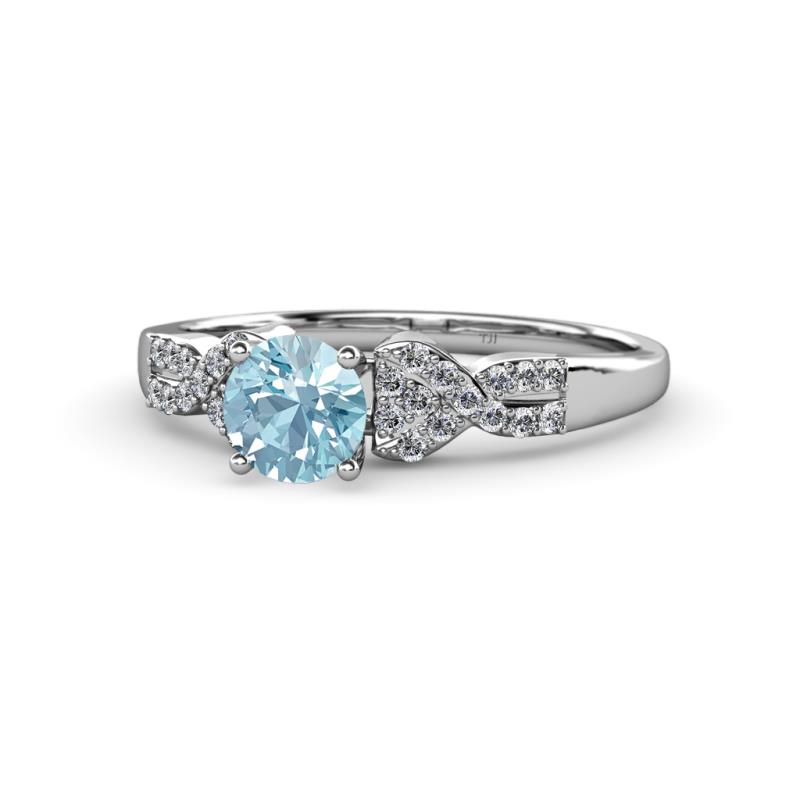 Keyna Aquamarine and Diamond Engagement Ring 