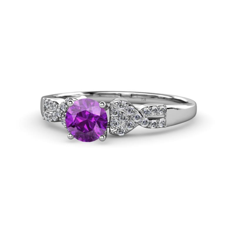 Keyna Amethyst and Diamond Engagement Ring 