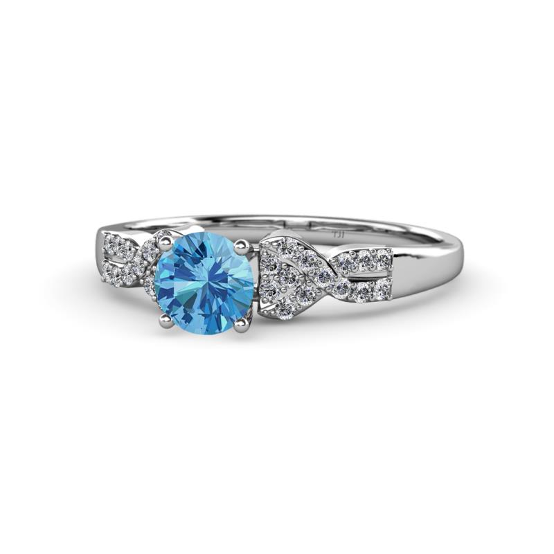 Keyna Blue Topaz and Diamond Engagement Ring 