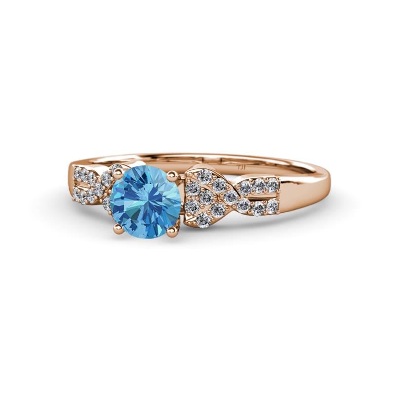 Keyna Blue Topaz and Diamond Engagement Ring 