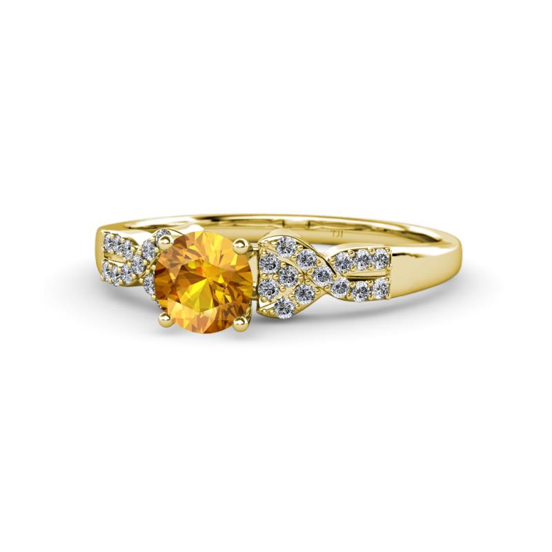 Keyna Citrine and Diamond Engagement Ring 