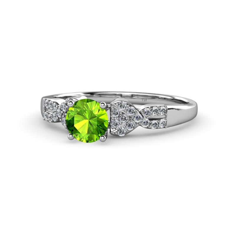 Keyna Peridot and Diamond Engagement Ring 