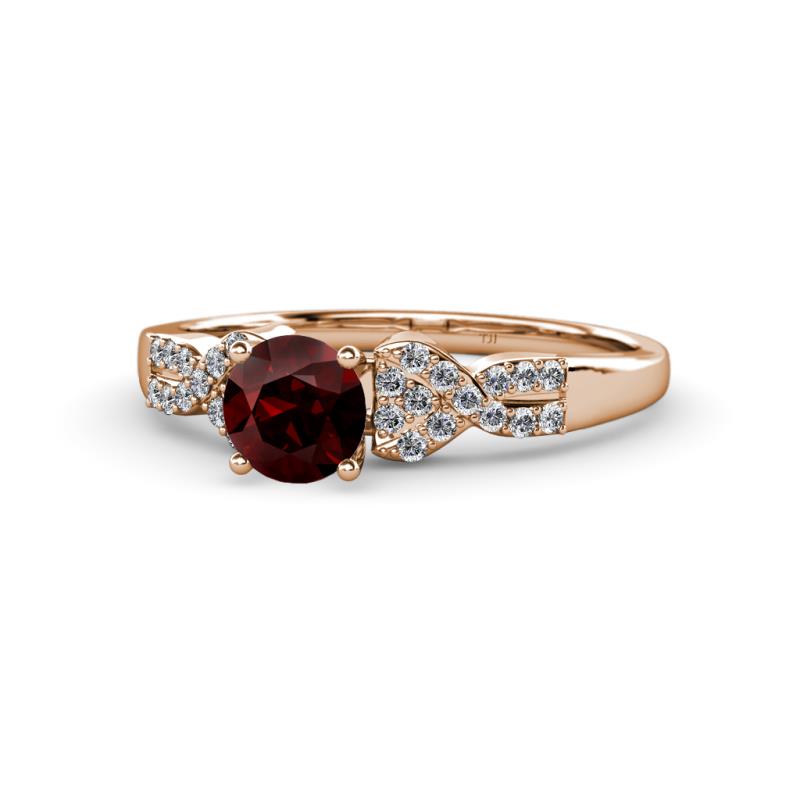 Keyna Red Garnet and Diamond Engagement Ring 