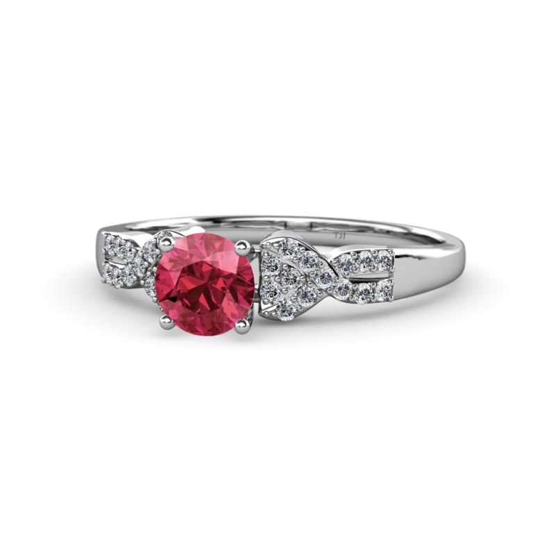 Keyna Rhodolite Garnet and Diamond Engagement Ring 