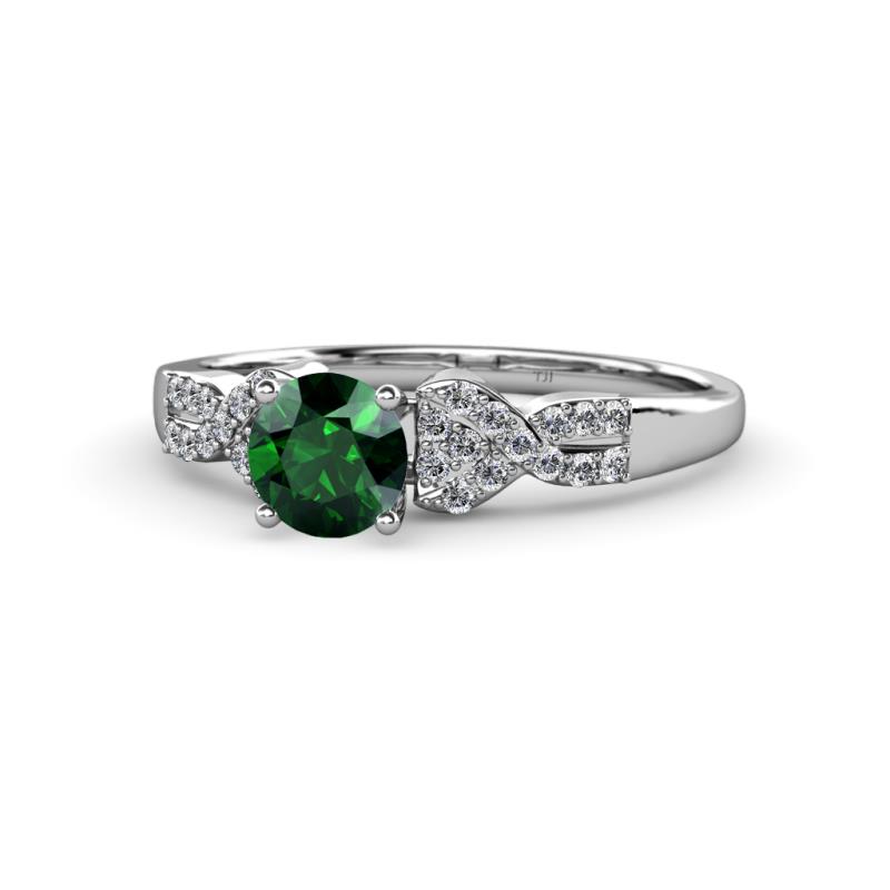 Keyna Emerald and Diamond Engagement Ring 