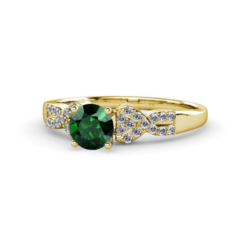 Keyna Emerald and Diamond Engagement Ring 