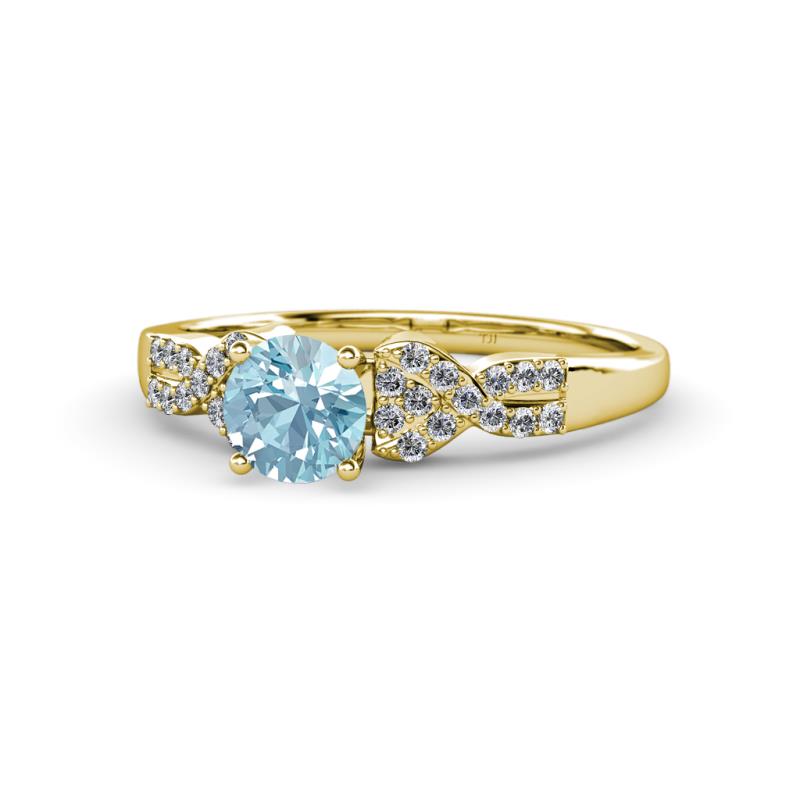 Keyna Aquamarine and Diamond Engagement Ring 