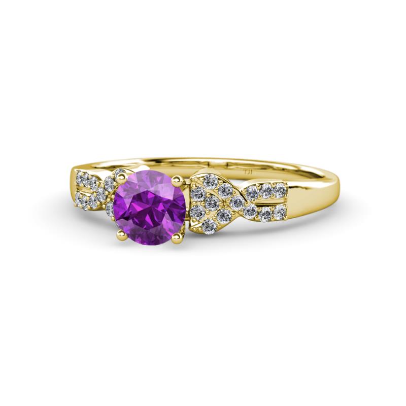 Keyna Amethyst and Diamond Engagement Ring 
