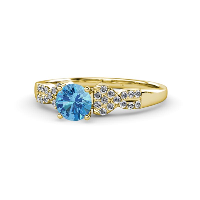 Keyna Blue Topaz and Diamond Engagement Ring 