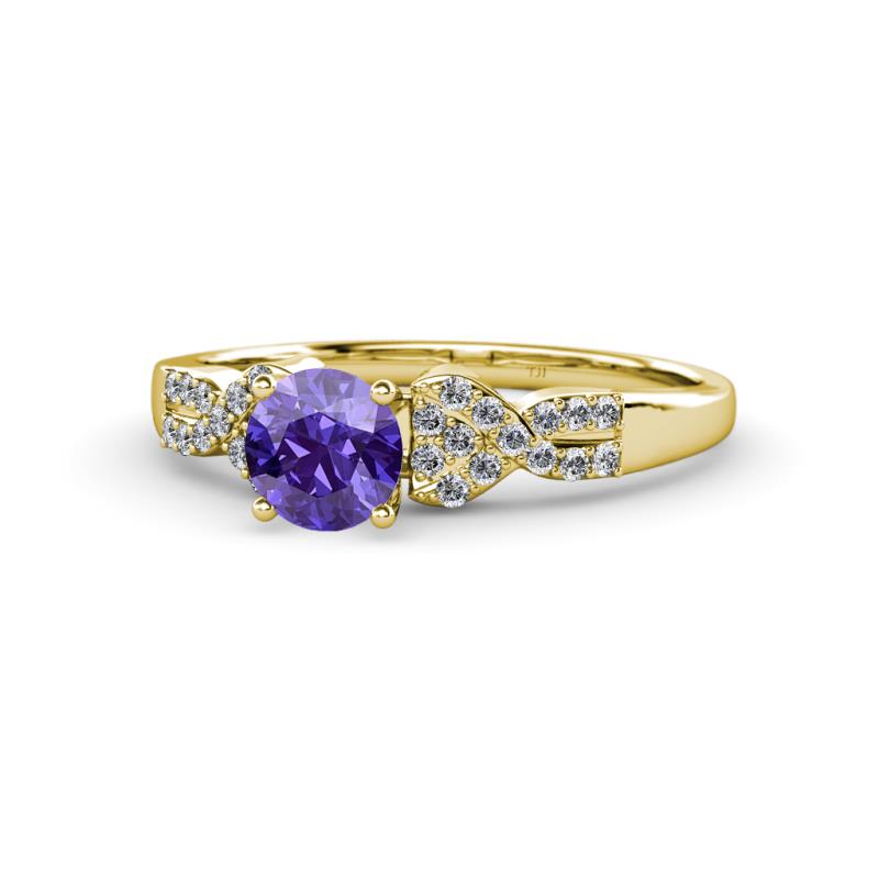 Keyna Iolite and Diamond Engagement Ring 