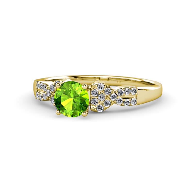 Keyna Peridot and Diamond Engagement Ring 