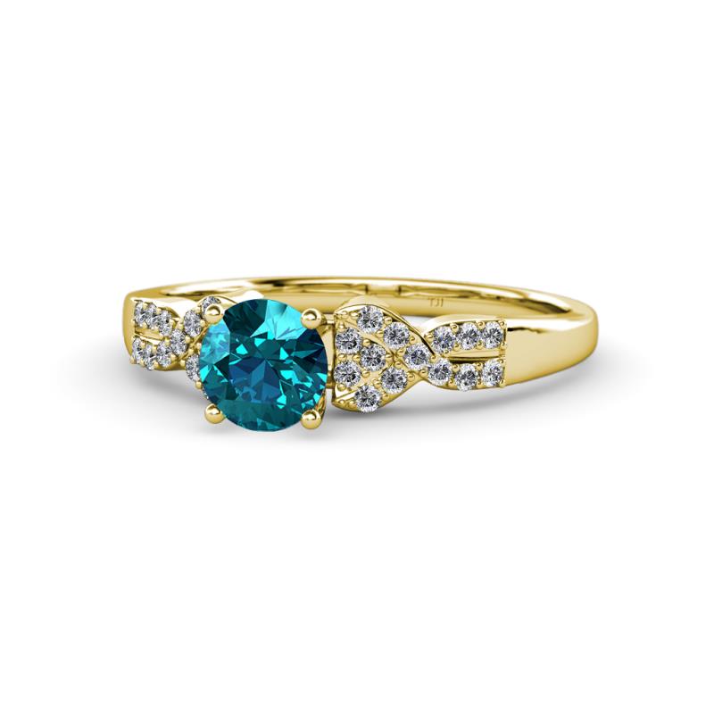 Keyna London Blue Topaz and Diamond Engagement Ring 