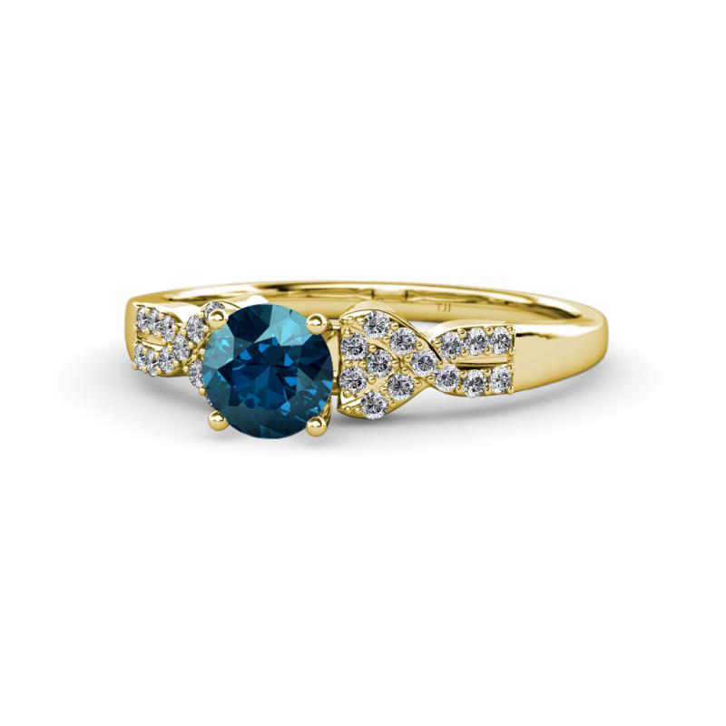 Keyna Blue and White Diamond Engagement Ring 