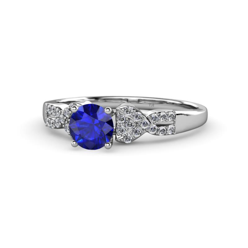 Keyna Blue Sapphire and Diamond Engagement Ring 