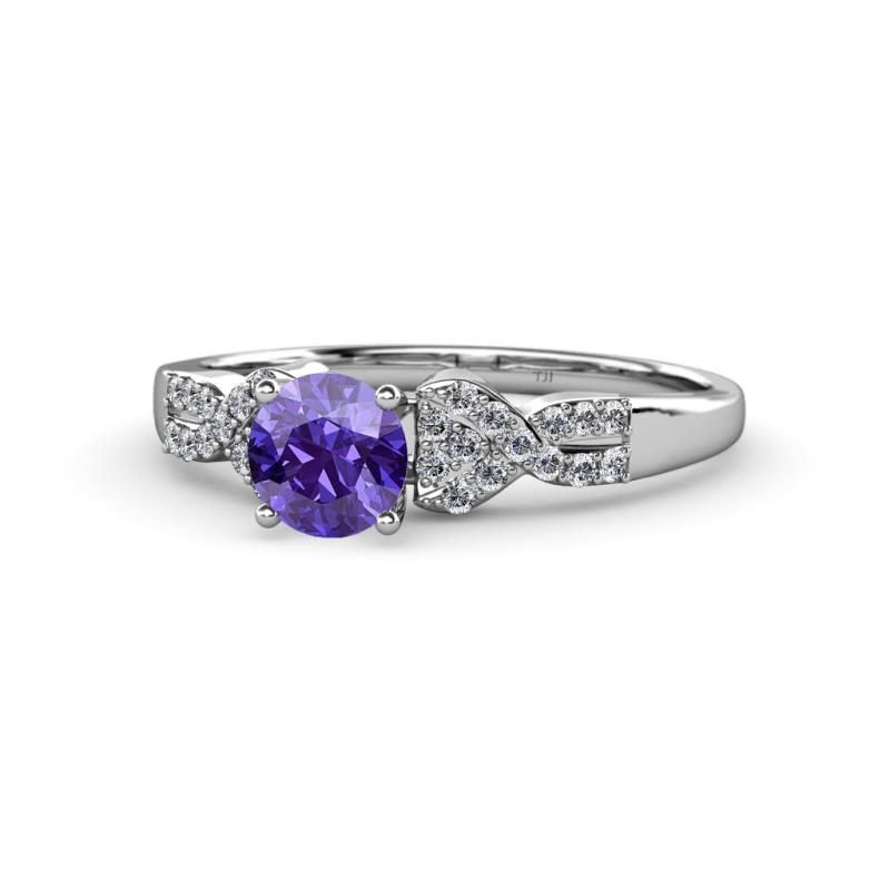 Keyna Iolite and Diamond Engagement Ring 